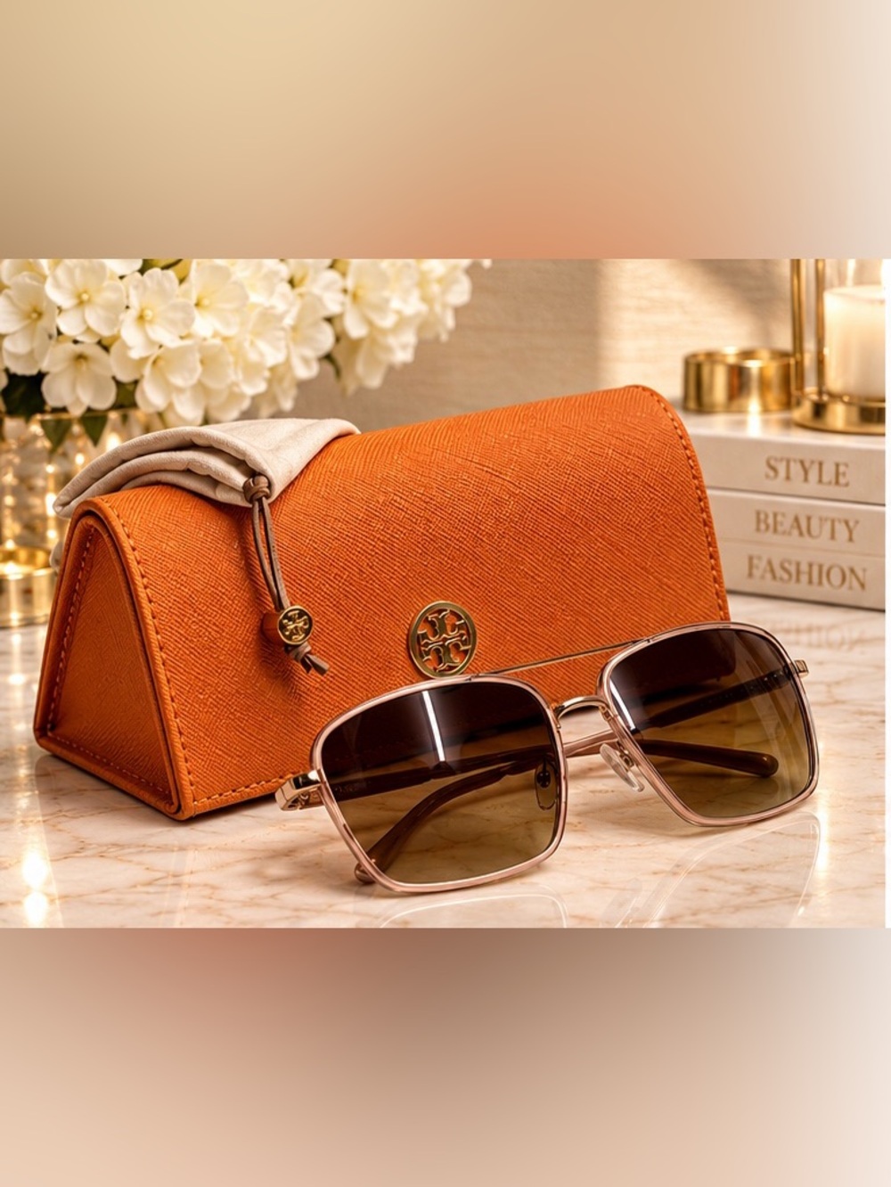 Tory Burch Sunglasses | Shiny Rose Gold/Milky Pink | Brand New